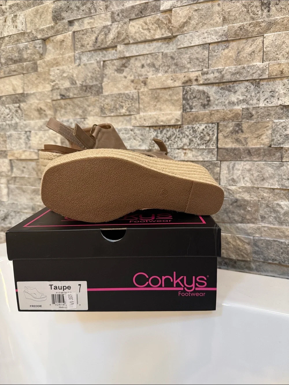 Corkys Taupe Espadrille Platform Wedges